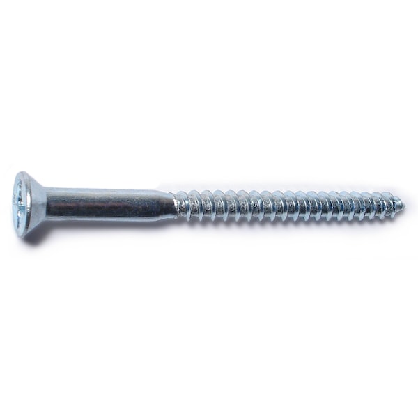 Midwest Fastener Wood Screw, #12, 3 in, Zinc Plated Steel Flat Head Phillips Drive, 100 PK 02598 - main